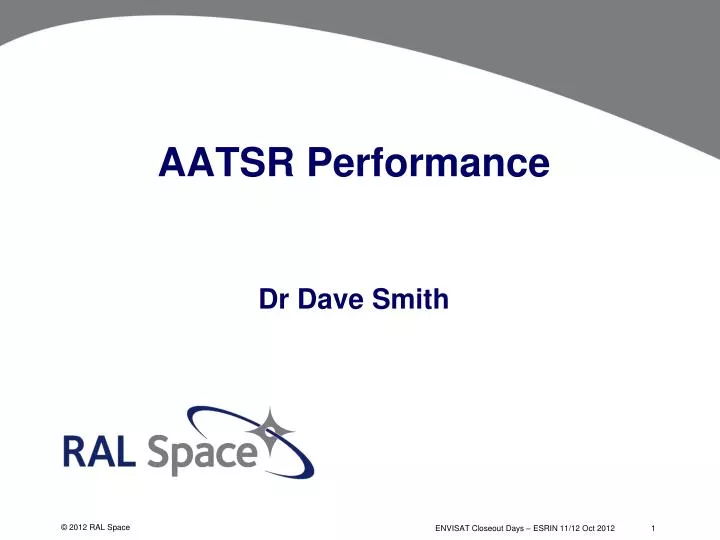 aatsr performance dr dave smith