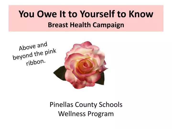 you owe it to yourself to know breast health campaign