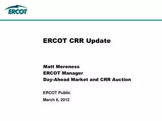 ERCOT CRR Update