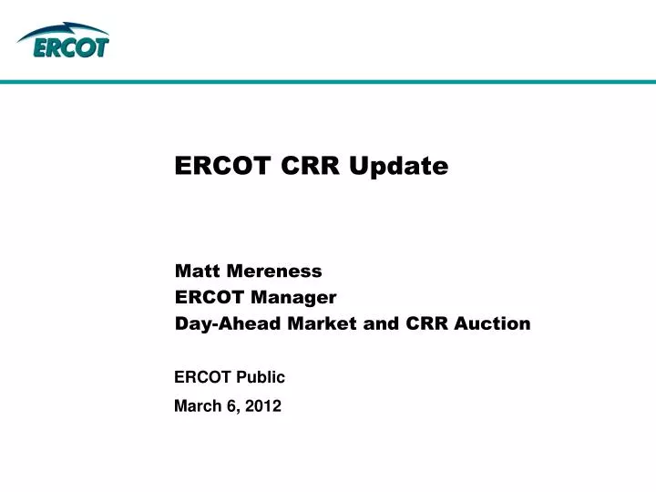 ercot crr update