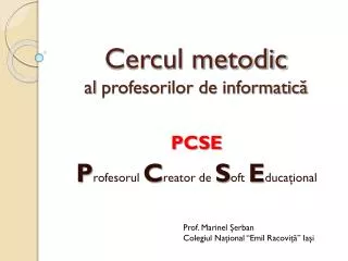 cercul metodic a l profesorilor de informatic