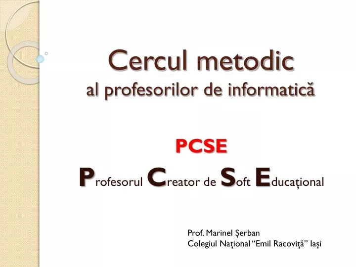 cercul metodic a l profesorilor de informatic