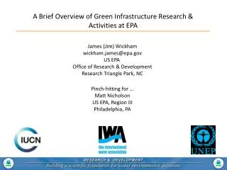 James (Jim) Wickham wickham.james@epa US EPA Office of Research &amp; Development