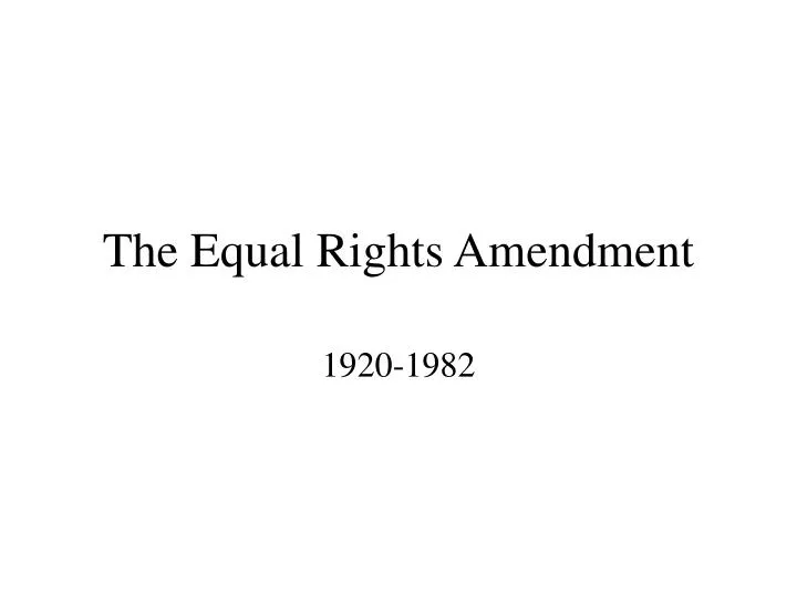 the equal rights amendment