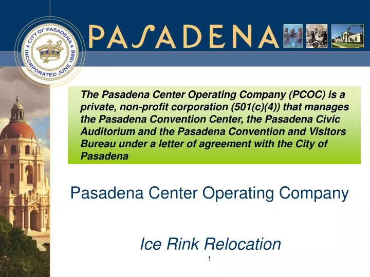 pasadena center operating company ice rink relocation