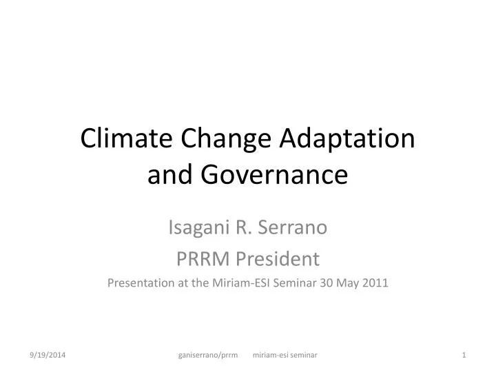 climate change adaptation and governance