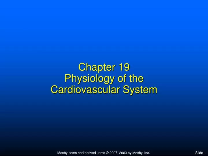 chapter 19 physiology of the cardiovascular system