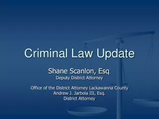 Criminal Law Update