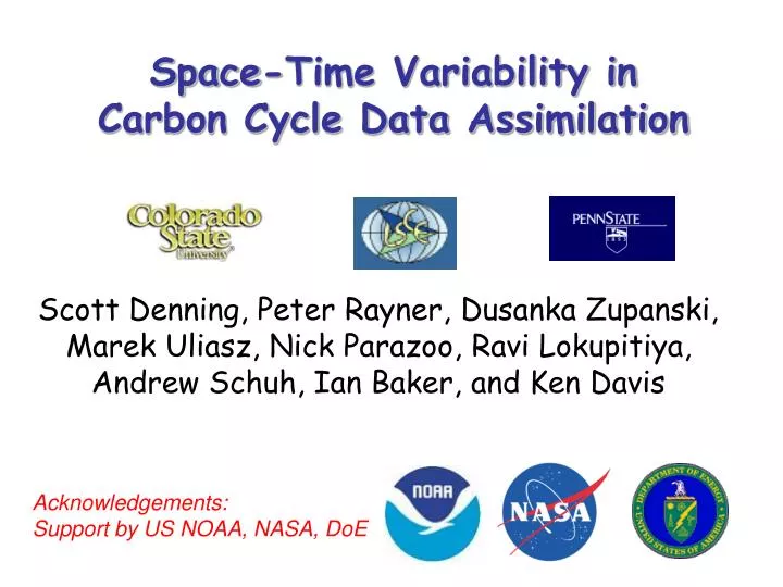 space time variability in carbon cycle data assimilation