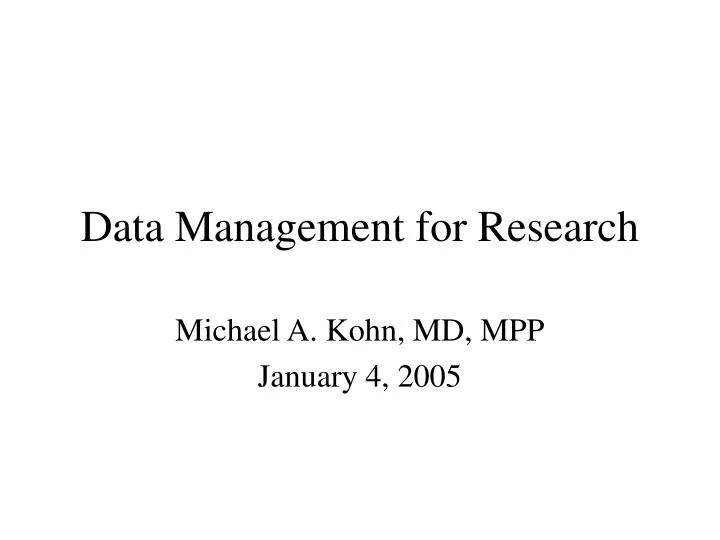 data management for research