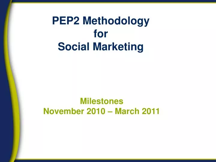 pep2 methodology for social marketing