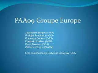 paa09 groupe europe