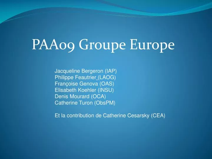 paa09 groupe europe