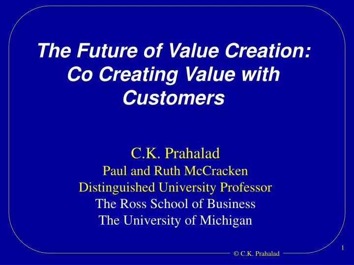the future of value creation co creating value with customers