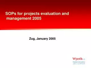 SOPs for projects evaluation and management 2005