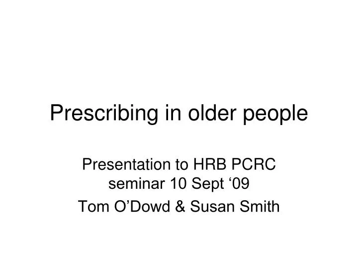 prescribing in older people