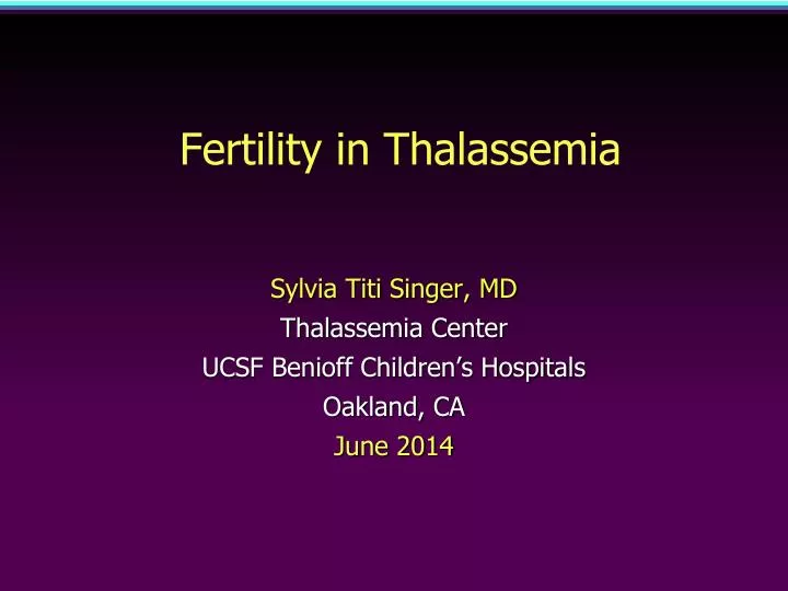fertility in thalassemia