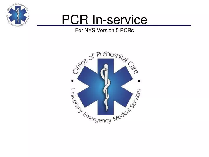 pcr in service for nys version 5 pcrs