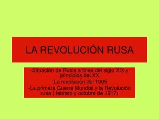 la revoluci n rusa