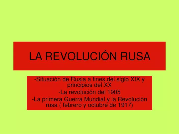 la revoluci n rusa