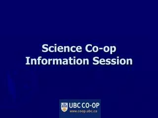 Science Co-op Information Session