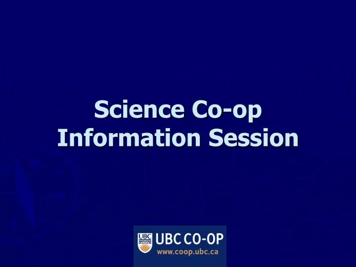 science co op information session