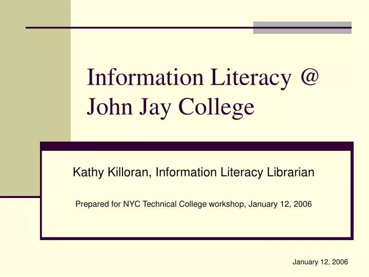information literacy @ john jay college
