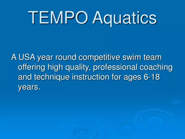 tempo aquatics