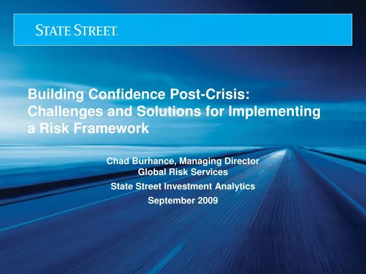 building confidence post crisis challenges and solutions for implementing a risk framework