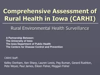 Comprehensive Assessment of Rural Health in Iowa (CARHI)