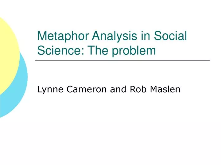 metaphor analysis in social science the problem