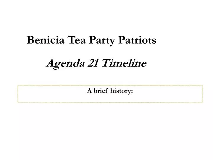 agenda 21 timeline