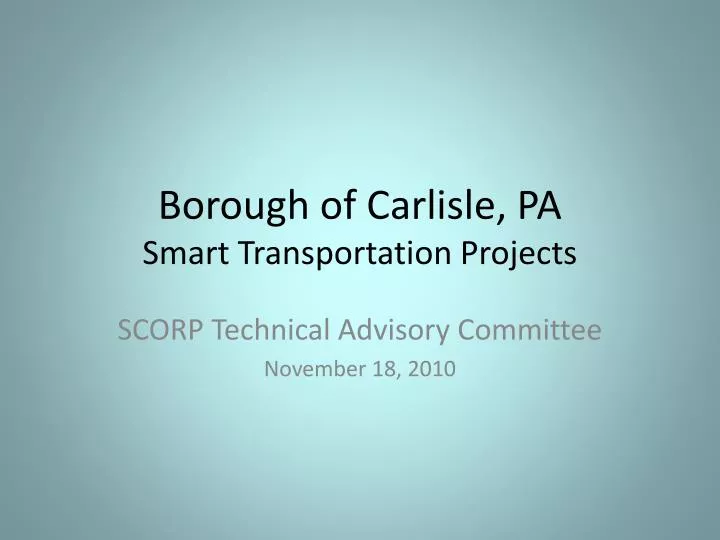 borough of carlisle pa smart transportation projects