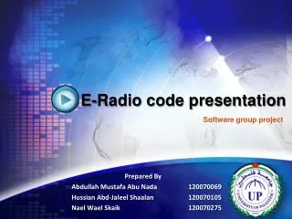 E-Radio code presentation