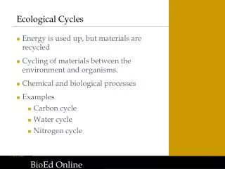 Ecological Cycles