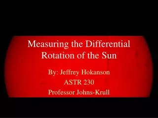 Measuring the Differential Rotation of the Sun