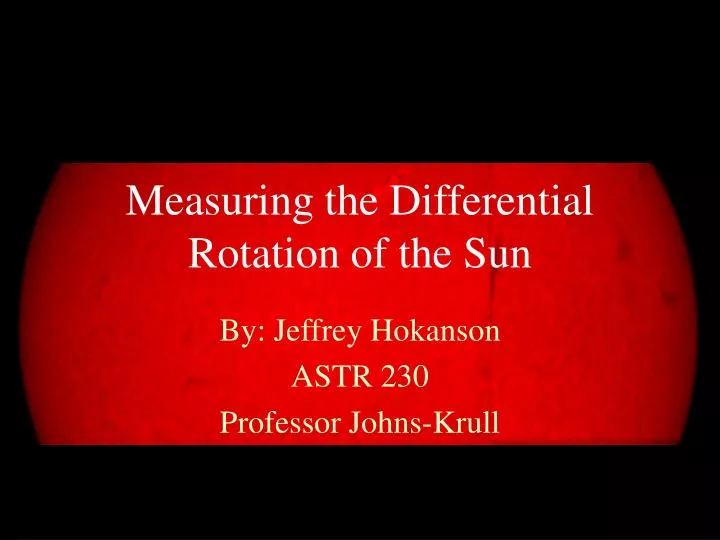 measuring the differential rotation of the sun