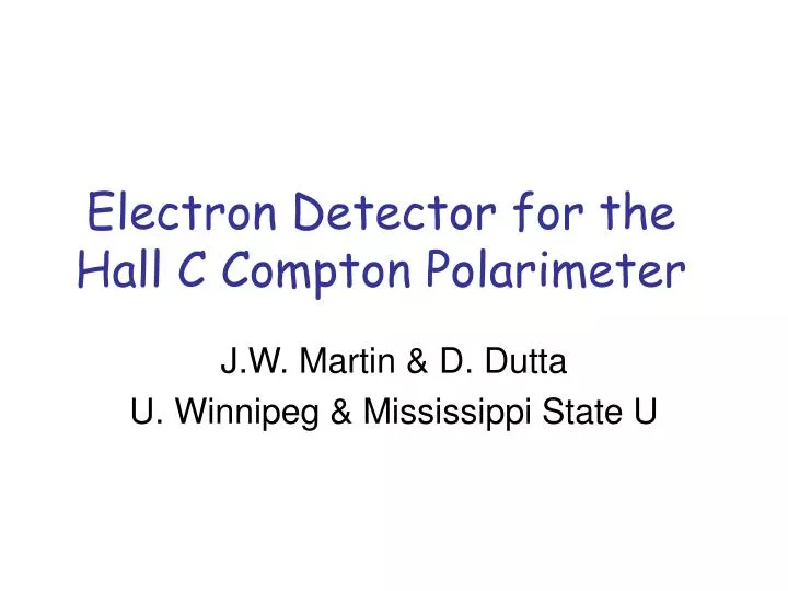 electron detector for the hall c compton polarimeter