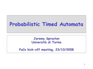 Probabilistic Timed Automata