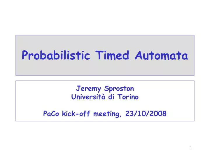 probabilistic timed automata