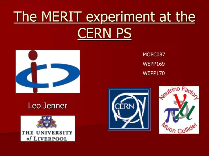 the merit experiment at the cern ps