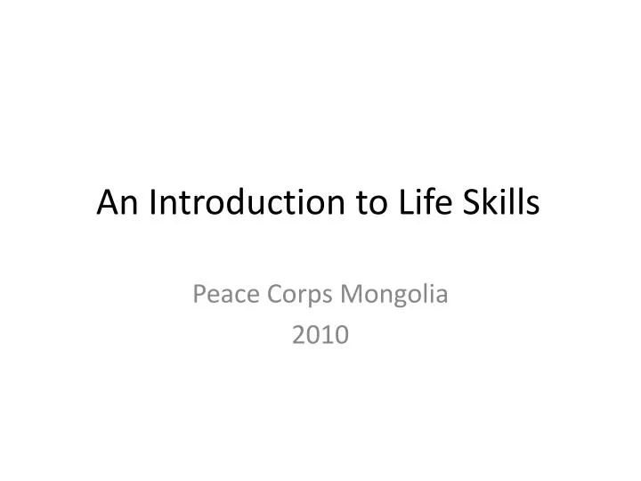 an introduction to life skills