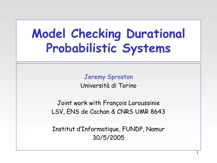 model checking durational probabilistic systems