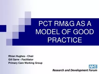PCT RM&amp;G AS A MODEL OF GOOD PRACTICE