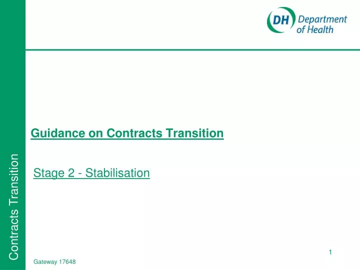 guidance on contracts transition