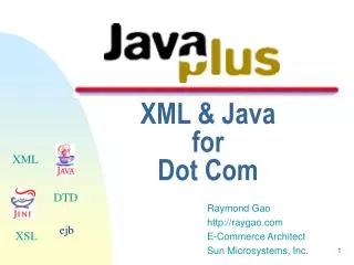 XML &amp; Java for Dot Com