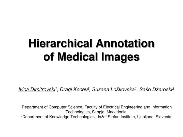 hierarchical annotation of medical images