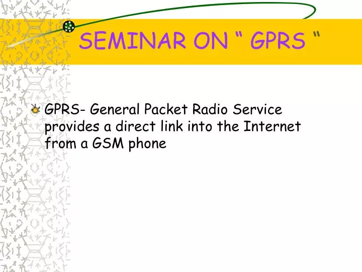 seminar on gprs