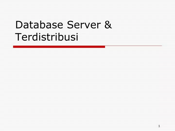 database server terdistribusi
