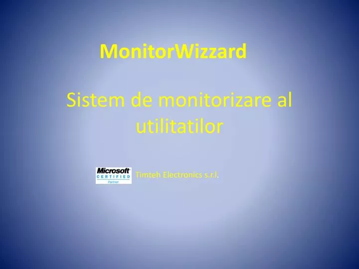 sistem de monitorizare al utilitatilor